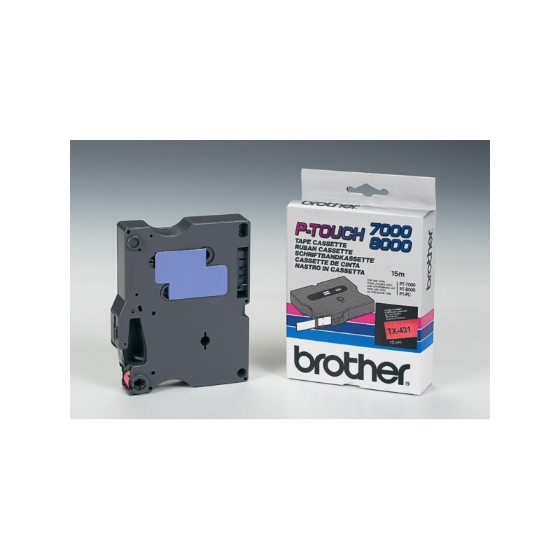 Brother Original DirectLabel black on red (TX-431) Brother Original DirectLabel black on red (TX-431)