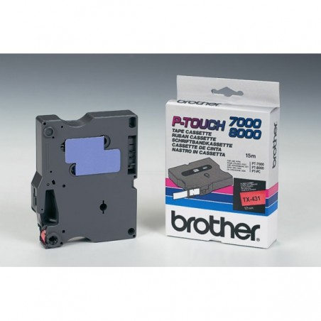 Brother Original DirectLabel black on red (TX-431)