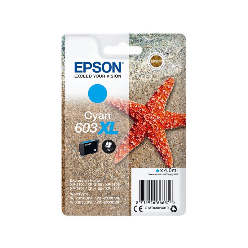 Epson (603XL) Original Ink cartridge cyan (C13T03A24010) Epson (603XL) Original Ink cartridge cyan (C13T03A24010)