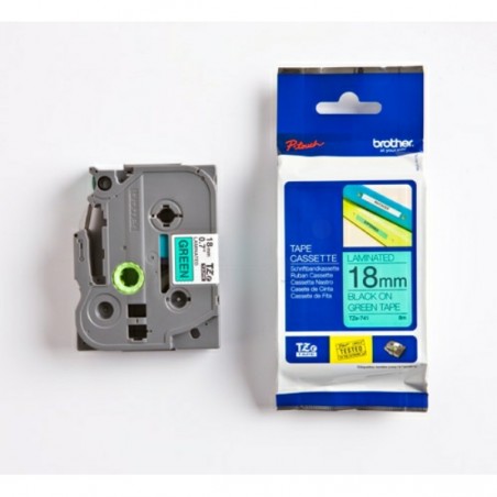 Brother Original DirectLabel black on green Laminat (TZE-741)