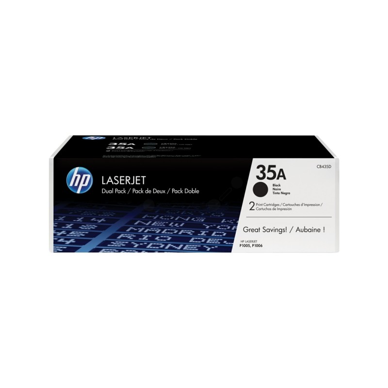 HP (35A) Original Toner cartridge black twin pack (CB435AD) HP (35A) Original Toner cartridge black twin pack (CB435AD)