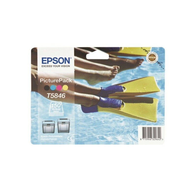Epson (T5846) Original Printhead 4-color +150 sheet Photopaper 10x15cm (C13T58464010) Epson (T5846) Original Printhead 4-color +150 sheet Photopaper 10x15cm (C13T58464010)