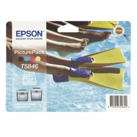 Epson  (T5846) Original Printhead 4-color +150 sheet Photopaper 10x15cm (C13T58464010)