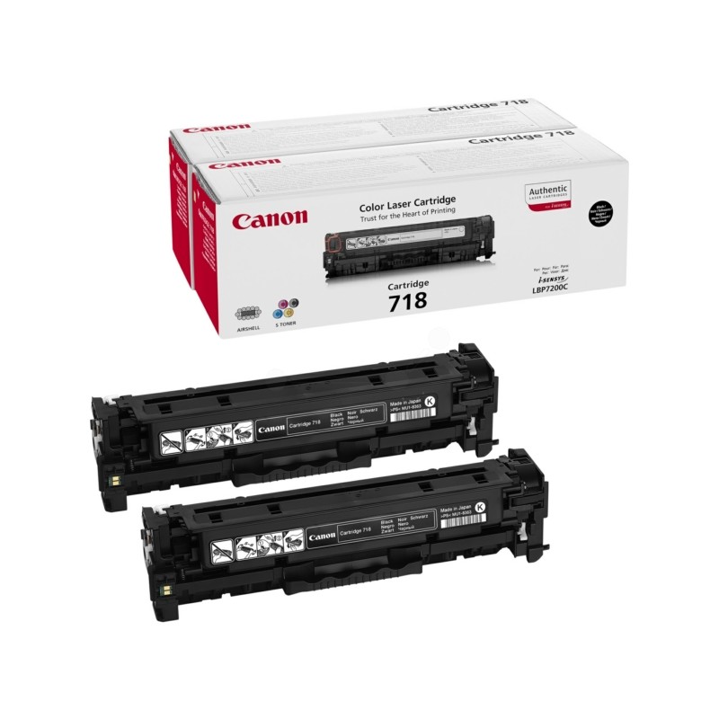 Canon (718BKVP) Original Toner cartridge black twin pack (2662B005) Canon (718BKVP) Original Toner cartridge black twin pack (2662B005)