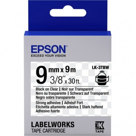 Epson  (LK-3TBW) Original Ribbon black on Transparent extra adhesive (C53S653006)