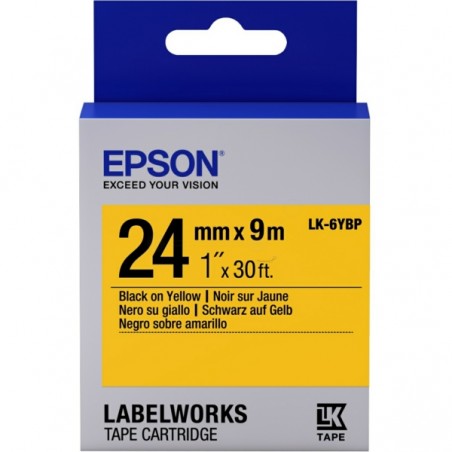 Epson  (LK-6YBP) Original DirectLabel-etikettes black on yellow (C53S656005)