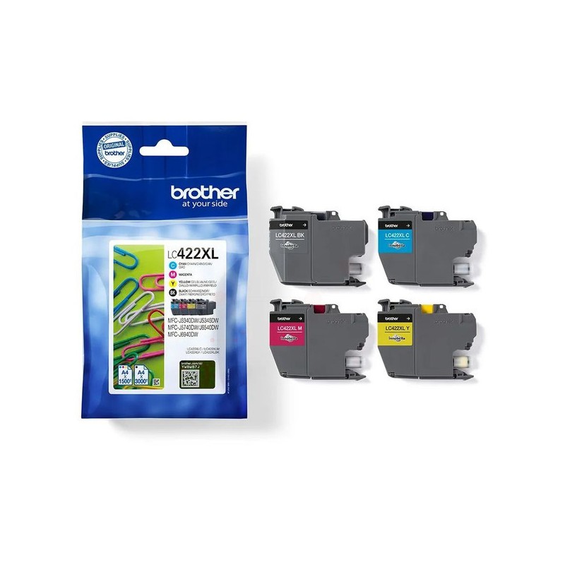 Brother Original Ink cartridge multi pack high-capacity Bk,C,M,Y (LC-422XLVAL) Brother Original Ink cartridge multi pack high-capacity Bk,C,M,Y (LC-422XLVAL)
