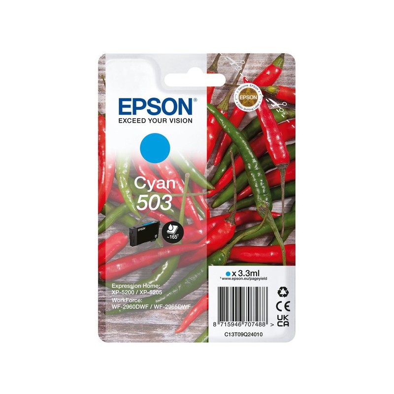 Epson (503) Original Ink cartridge cyan (C13T09Q24010) Epson (503) Original Ink cartridge cyan (C13T09Q24010)