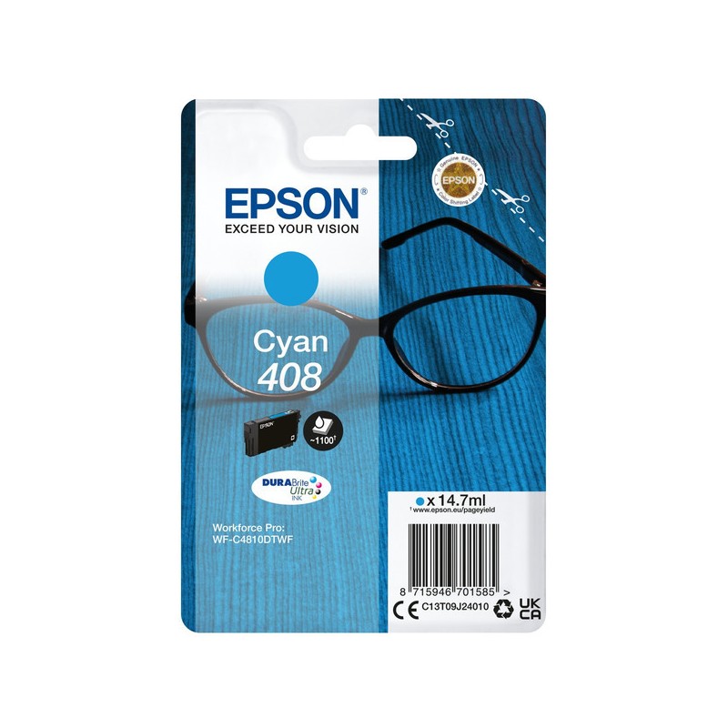 Epson (408) Original Ink cartridge cyan (C13T09J24010) Epson (408) Original Ink cartridge cyan (C13T09J24010)
