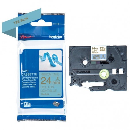 Brother Original DirectLabel gold on bright blue non adhesive textil (TZE-RL54)