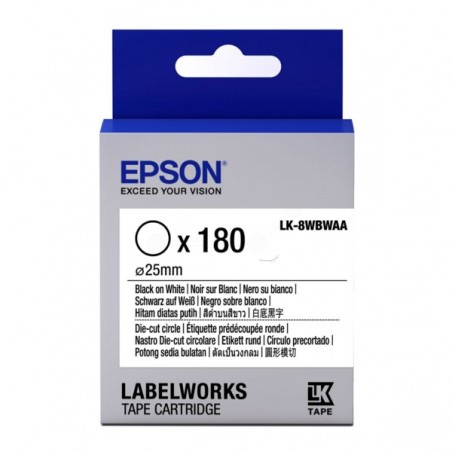 Epson  (LK-8WBWAA) Original DirectLabel-etikettes black on white Die-Cut (C53S658901)