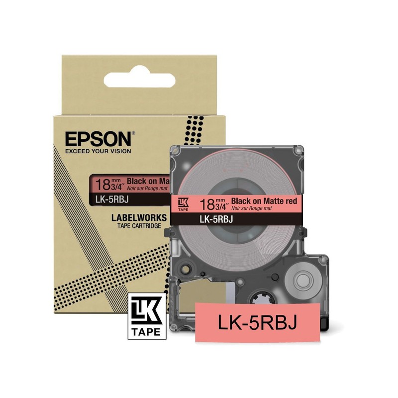 Epson (LK-5RBJ) Original DirectLabel-etikettes black on red matt (C53S672072) Epson (LK-5RBJ) Original DirectLabel-etikettes black on red matt (C53S672072)