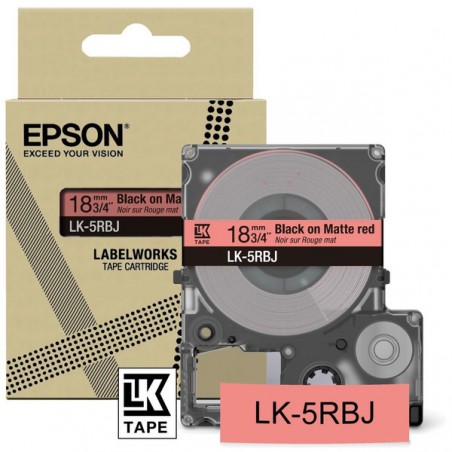Epson  (LK-5RBJ) Original DirectLabel-etikettes black on red matt (C53S672072)