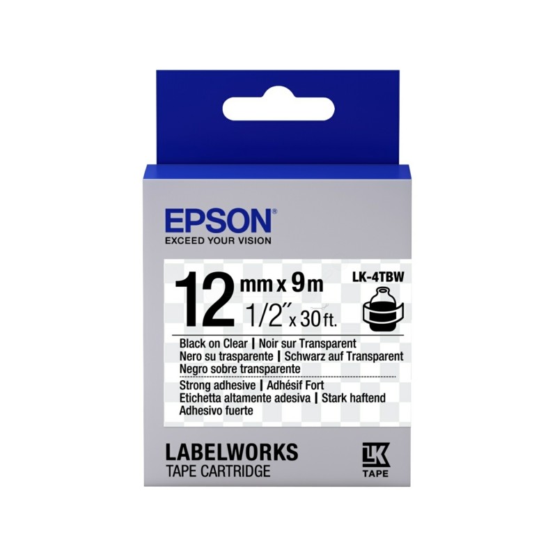 Epson (LK-4TBW) Original Ribbon black on Transparent extra adhesive (C53S654015) Epson (LK-4TBW) Original Ribbon black on Transparent extra adhesive (C53S654015)