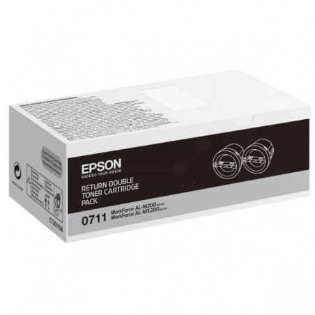 Epson  (0710) Original Toner cartridge black twin pack return program (C13S050711)