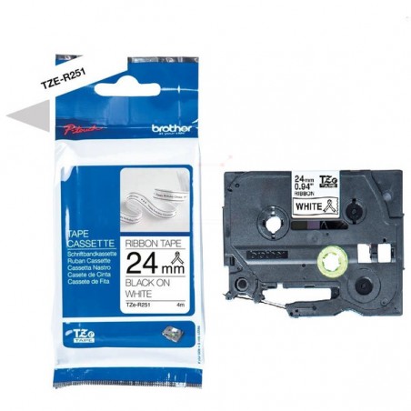 Brother Original DirectLabel black on white textil (TZE-R251)