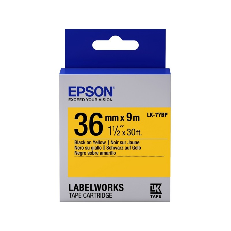 Epson (LK-7YBP) Original DirectLabel-etikettes black on yellow (C53S657005) Epson (LK-7YBP) Original DirectLabel-etikettes black on yellow (C53S657005)