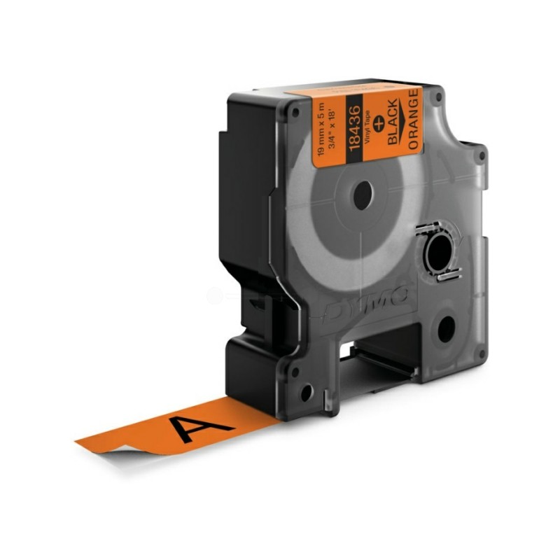 Dymo (S0718500) Original Ribbon Vinyl black on orange (18436) Dymo (S0718500) Original Ribbon Vinyl black on orange (18436)