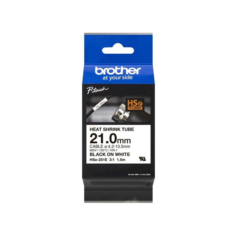 Brother Original Heat Shrink Tubes black on white (HSE-251E) Brother Original Heat Shrink Tubes black on white (HSE-251E)
