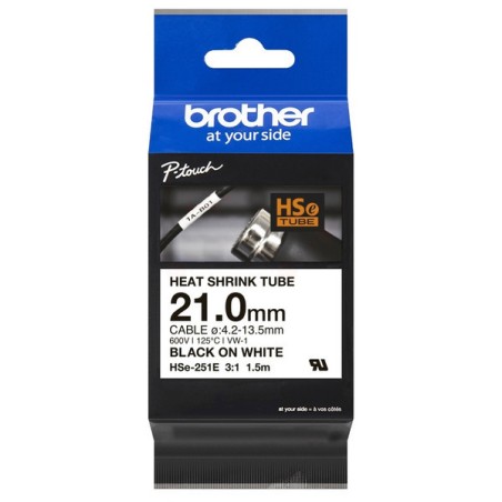 Brother Original Heat Shrink Tubes black on white (HSE-251E)